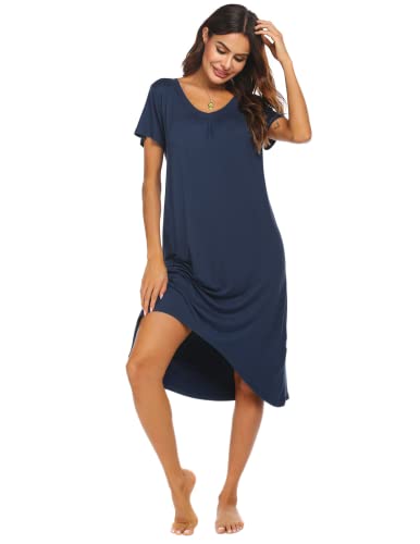 Ekouaer Womens, Short Sleeve Nightgown Nightshirt