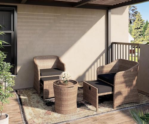 Pictured Most Comfortable Outdoor Furniture: LHBcraft Outdoor Patio Wicker 5-Piece Furniture Set