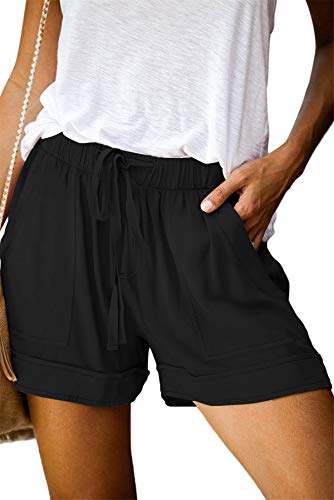 ODODOS 2-Pack Modal Soft Lounge Shorts for Women High Waist Casual