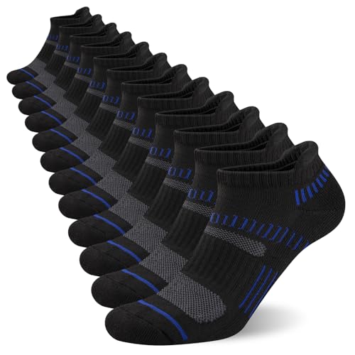 COOPLUS Mens Ankle Socks Athletic Cushioned