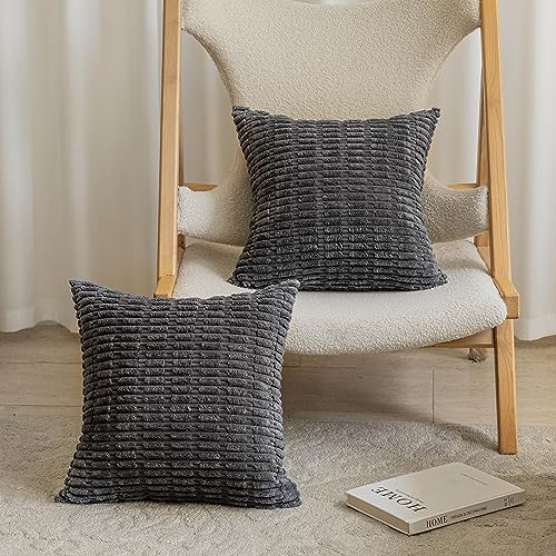 Home Brilliant Grey Pillow Covers 18x18 Square