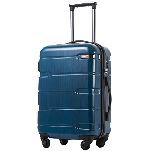 Coolife Luggage Suitcase PC+ABS Spinner Built