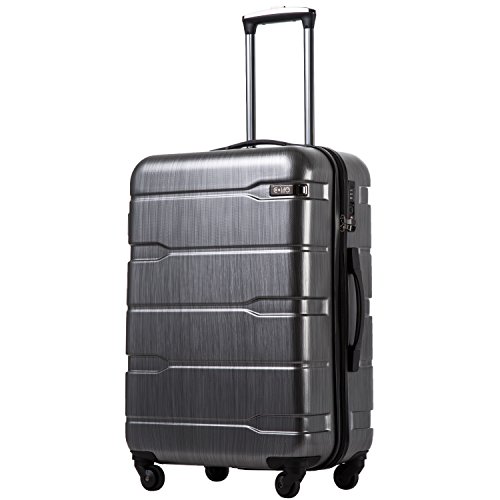 Coolife Luggage Expandable(only 28" (Charcoal., M(24in)