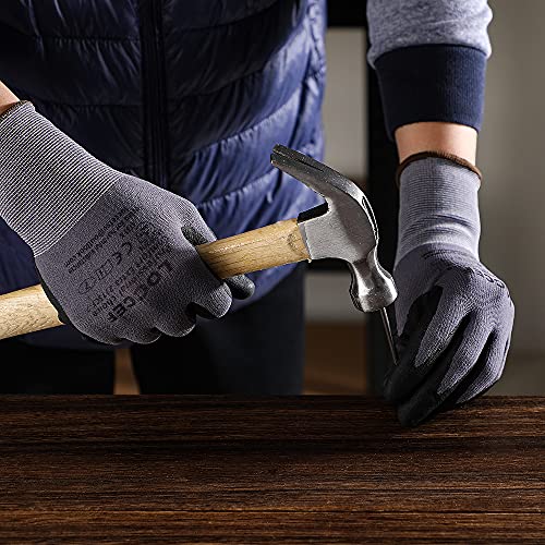 Pictured Most Durable Work Gloves: LOCCEF Safety Work Gloves MicroFoam Nitrile