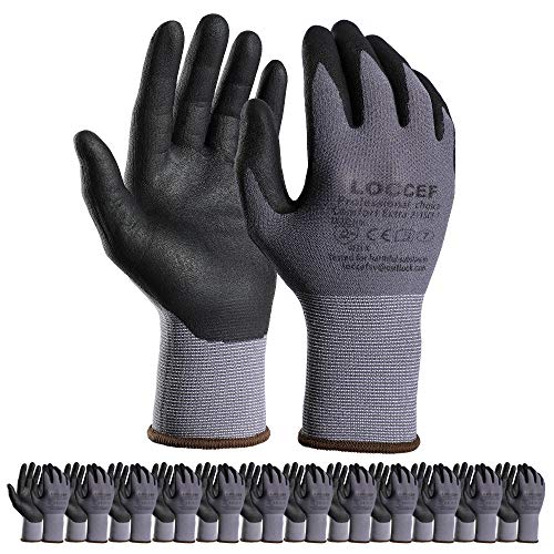 LOCCEF Safety Work Gloves MicroFoam Nitrile