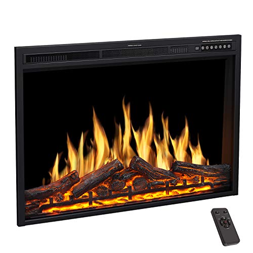 R.W.FLAME Electric Fireplace Insert 37Inch with Adjuatble