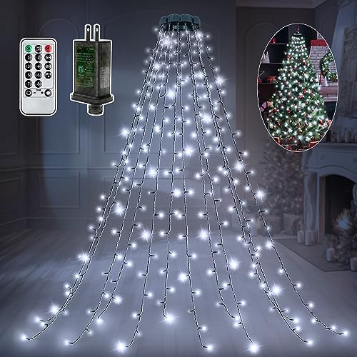 shineshine White Christmas Tree Lights with Ring