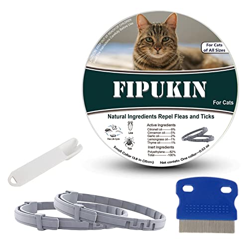 Fipukin Natural & Safe Flea and Tick Collar for Cats