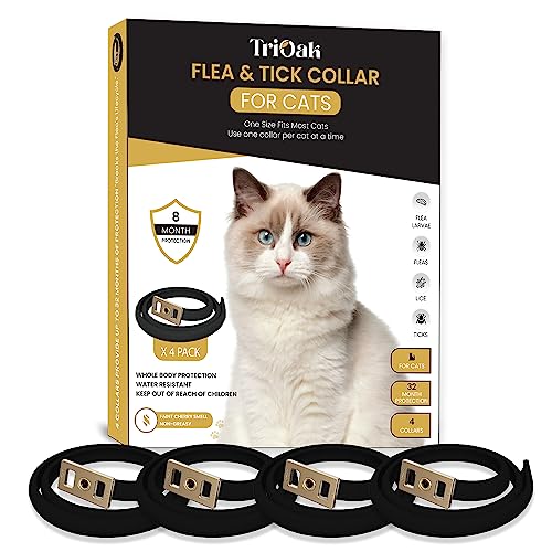 TriOak Flea Collar for Cats: 4 Pack Cat Flea Collar