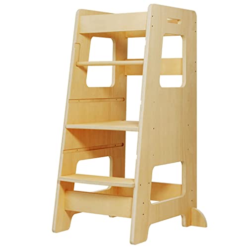 WOOD CITY Kitchen Step Stool for Kids