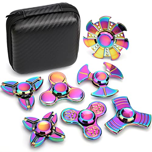 LNCOJOLM 7 Pack Rainbow Fidget Spinners