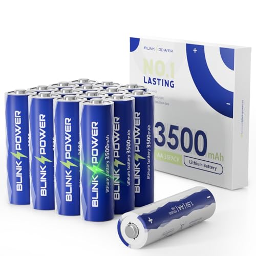 BlinksPower Lithium Batteries AA 16 Pack
