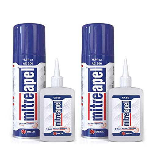 Mitreapel Ca Glue with Activator (2 x 1.7 oz - 2 x 6.7 fl oz)