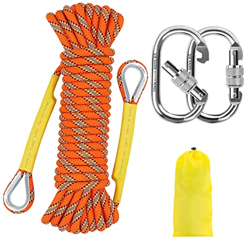 NTR Orange/Black/Blue Climbing Rope 10M(32ft) 20M(64ft)
