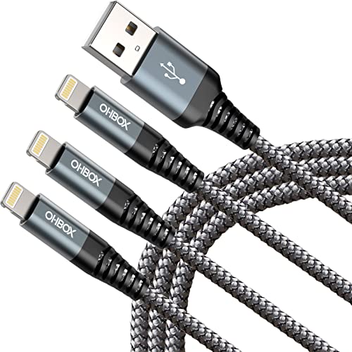 ohbox Heavy Duty 6FT 3Pack iPhone Charger Cable