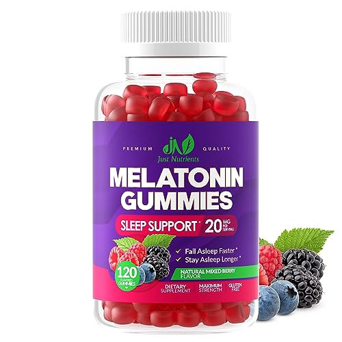 Just Nutrients Melatonin 20mg Gummies for Adults (120 Count)
