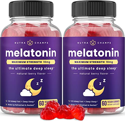 NutraChamps 2-Pack) Melatonin Gummies for Adults