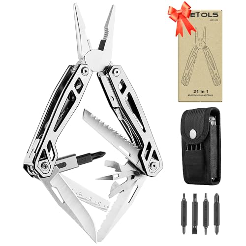 WETOLS Multitool Needle Nose Pliers,21-in-1 Stainless