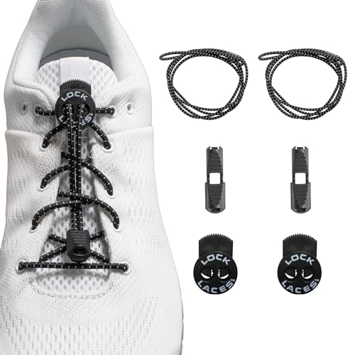 Lock Laces Elastic Shoelace and Fastening System) (Black)