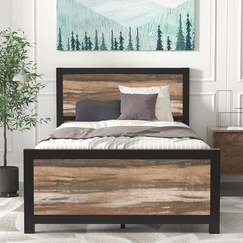 Catrimown Twin Bed Frame with Headboard and Footboard