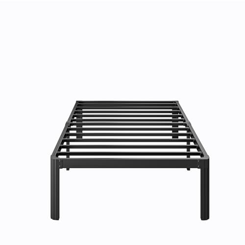 LAKKURI 14 Inch High Twin Bed Frame No Box Spring Needed