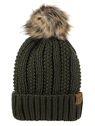 C.C Thick Cable Knit Faux Fuzzy