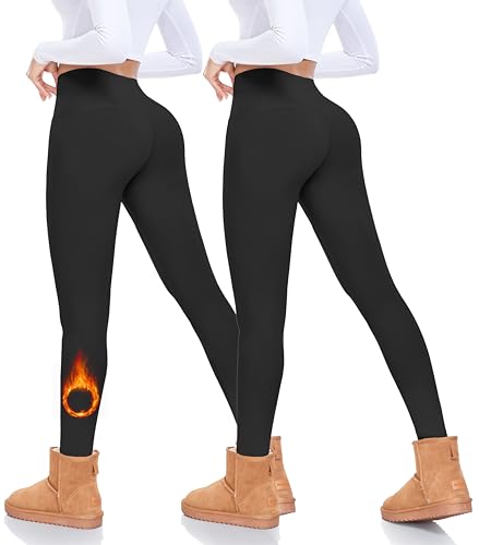 LalaHooK Fleece Lined Winter Leggings with Pockets for  Women,High Waisted Tummy Control Soft Thermal Warm Hiking Yoga Pants Black  : Clothing, Shoes & Jewelry