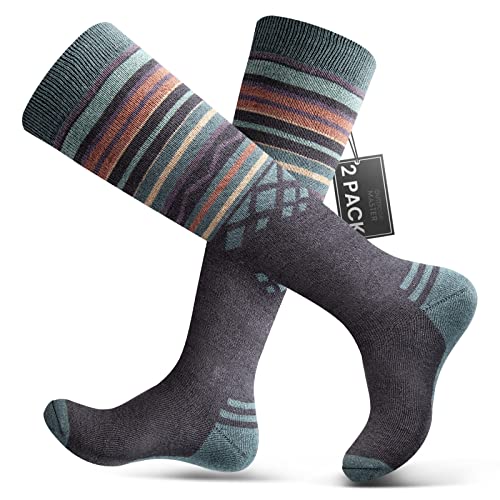 OutdoorMaster Ski Socks 2-Pack Merino Wool