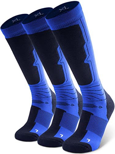 SHESMILED Merino Wool Ski Socks 3-Pack for Skiing