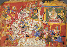 Victory of Krishna over Narakasura