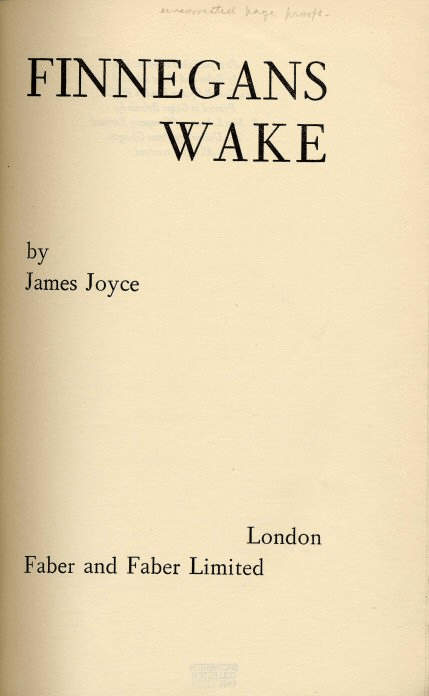 "Finnegans Wake" by James Joyce