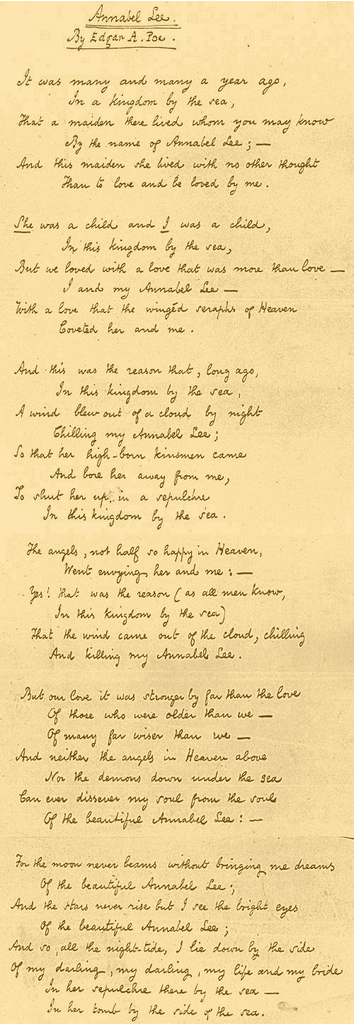 "Annabel Lee" by Edgar Allan Poe