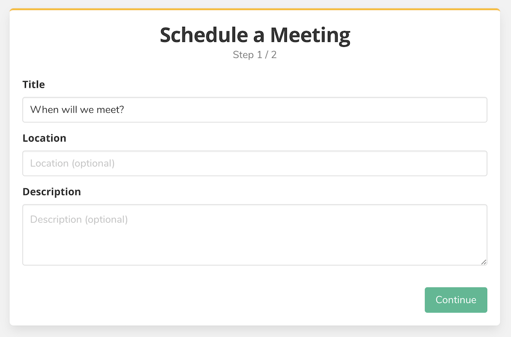 Schedule Meeting Step 1